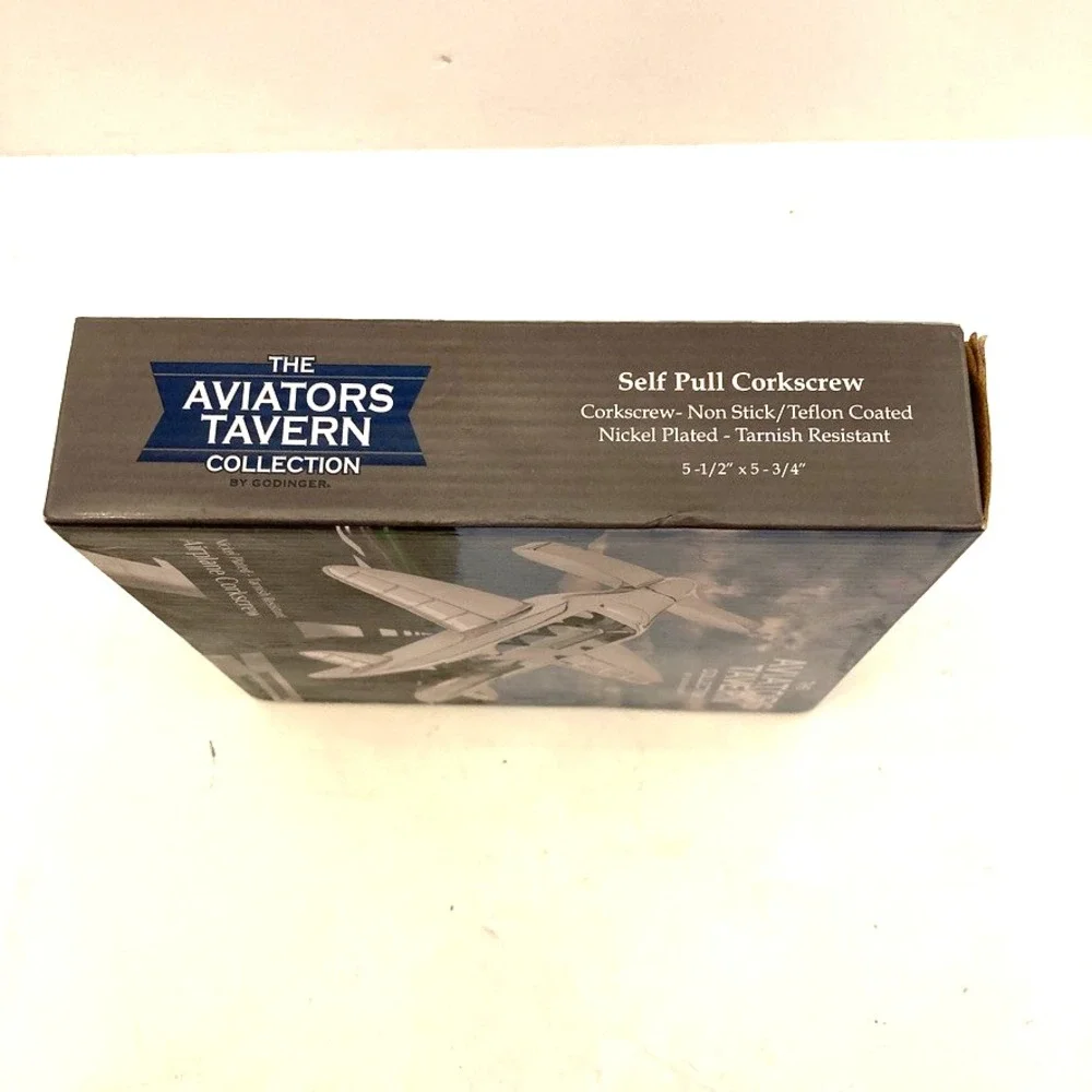 NEW The Aviators Tavern Collection Airplane Corkscrew Nickel Plated‎ Godinger